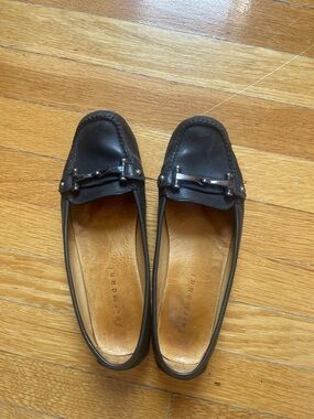 Fairmount Black Leather Loafers with Silver Bit Hardware size 9